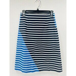 J.‎ Crew Women's Size 00 Pencil Skirt High Waist White Blue Striped Lined